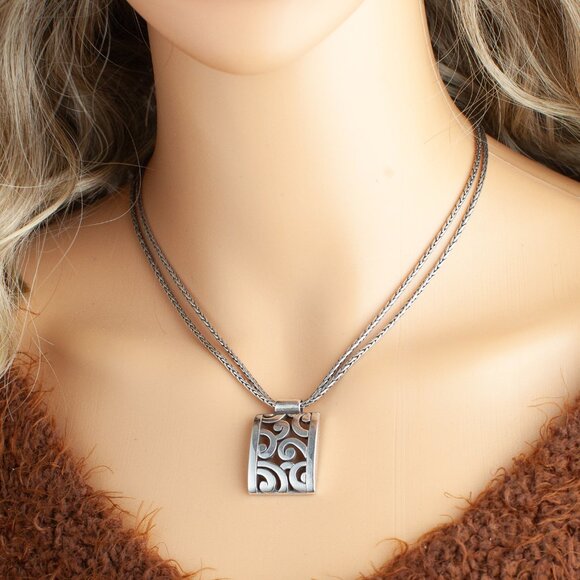 Brighton Silver Pendant Necklace – Vintage - Picture 3 of 8